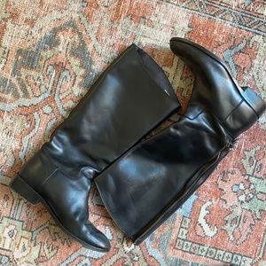 Black Leather Cole Haan Riding Boots